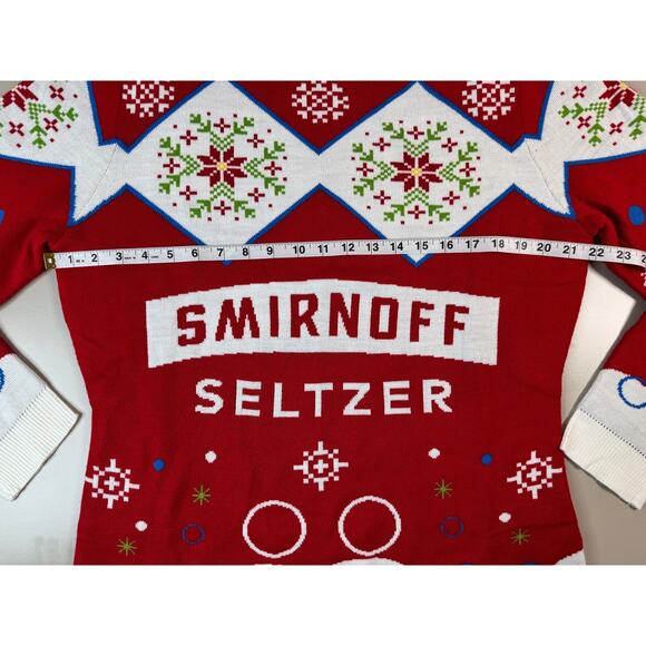Tacky Christmas Sweater Smirnoff Seltzer Unisex M Funny Bar Crawl College Bro - Picture 5 of 9